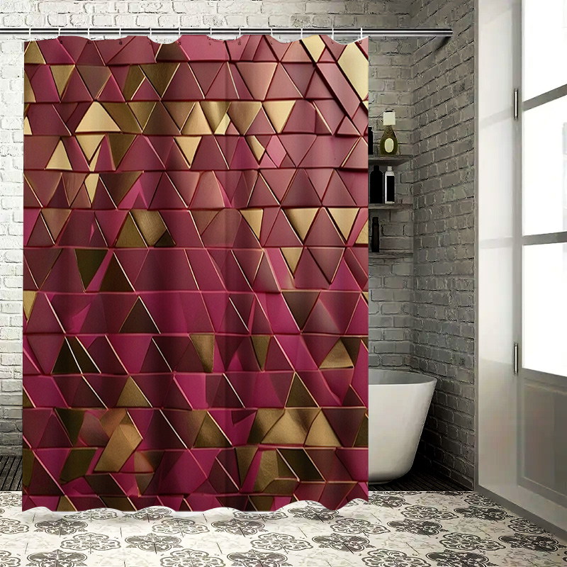 3D Printing Aliexpress - Luxury 3D Triangle Shower Curtain Waterproof