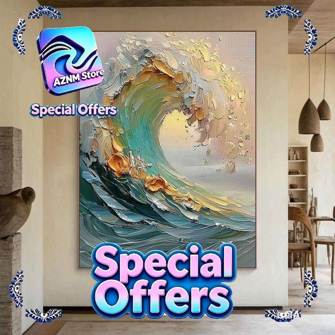 3D Printing Objects - 3D Beige Large Canvas Abstract Handmade