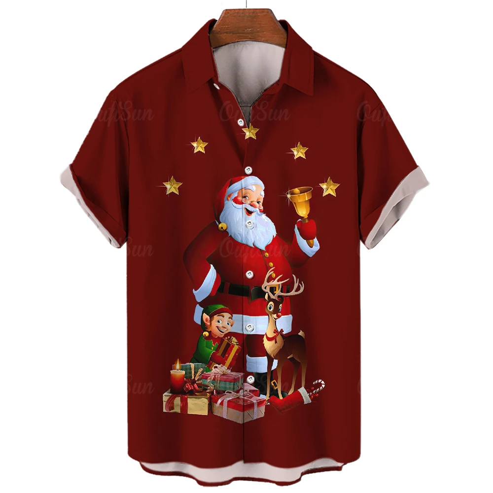 3D Printing Aliexpress - Cross-border new wholesale Christmas printed short-sleeved