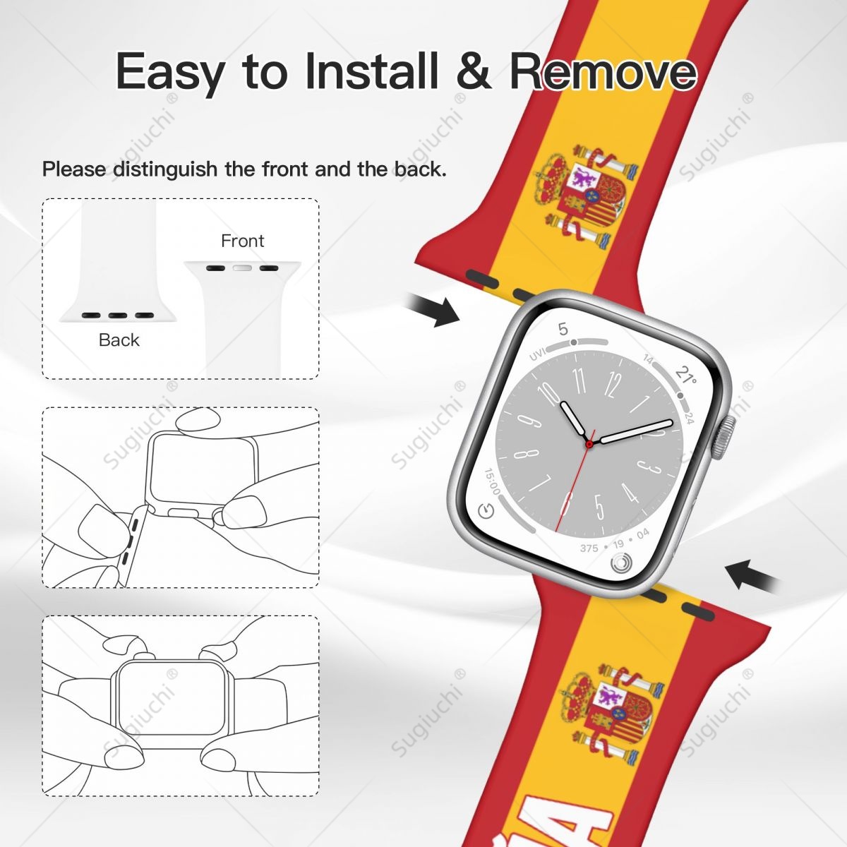 Unisex Spain Flag 3D Printing  - 3D Printing Watch ulasan dan harga
