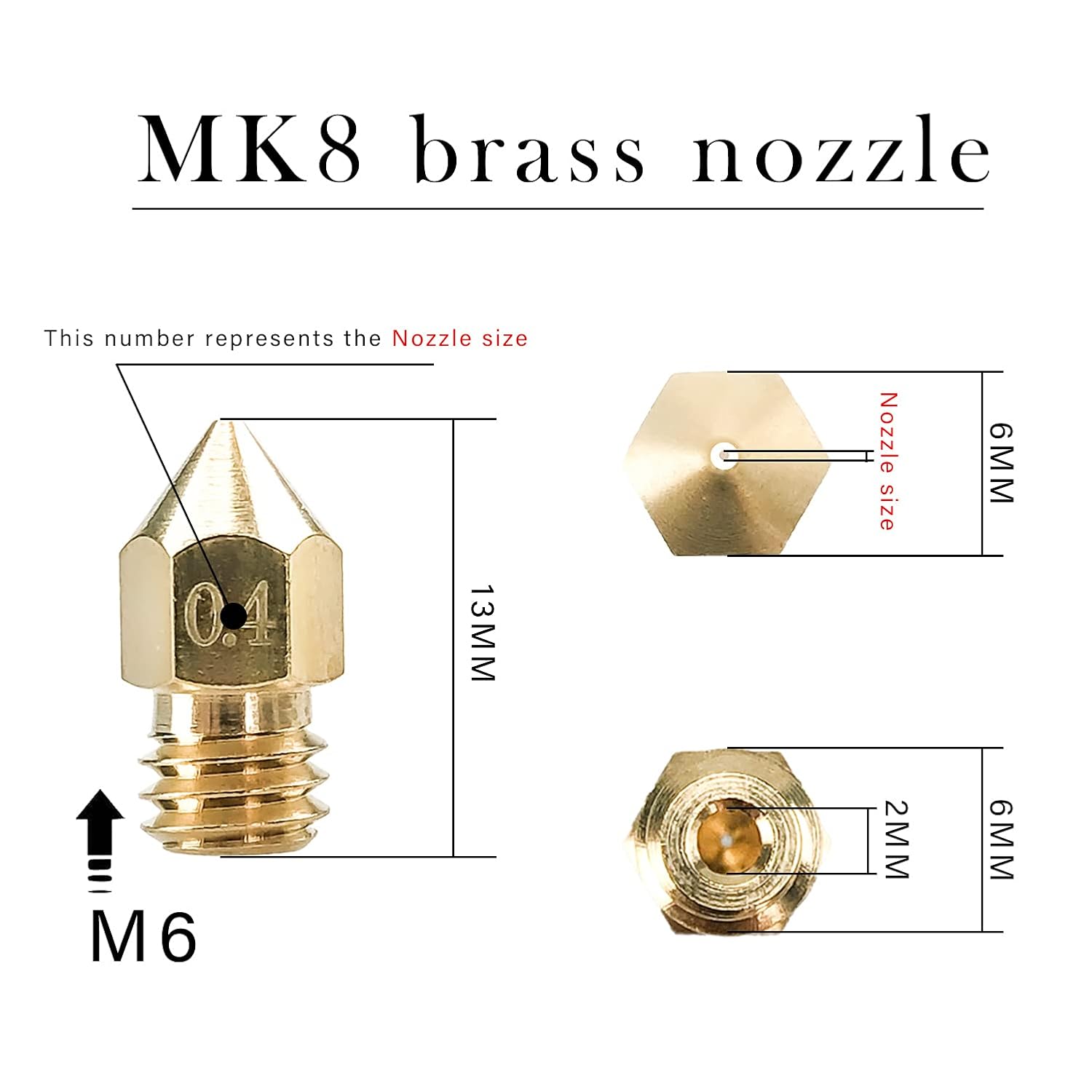 CREALITY 20 Pcs MK8 Brass Nozz - 3D Printing Creality ulasan dan harga