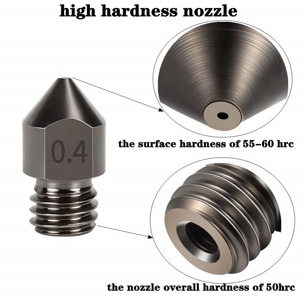 1/2/3Pcs Hardened Steel Nozzle - Nozzle 0.4Mm Hardened ulasan dan harga