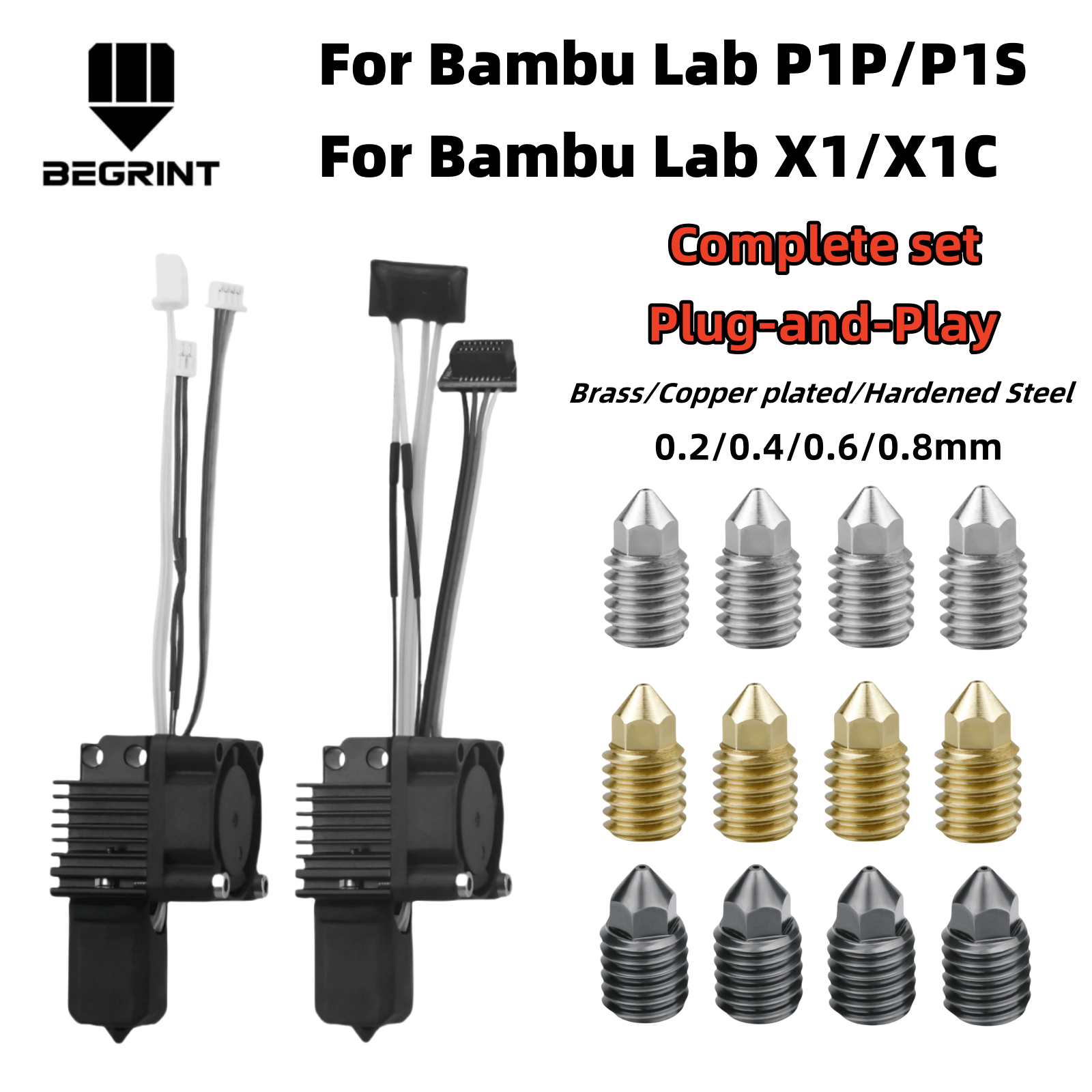 For Bambu Lab X1C P1P P1S Comp - Nozzle 0.4Mm Hardened ulasan dan harga