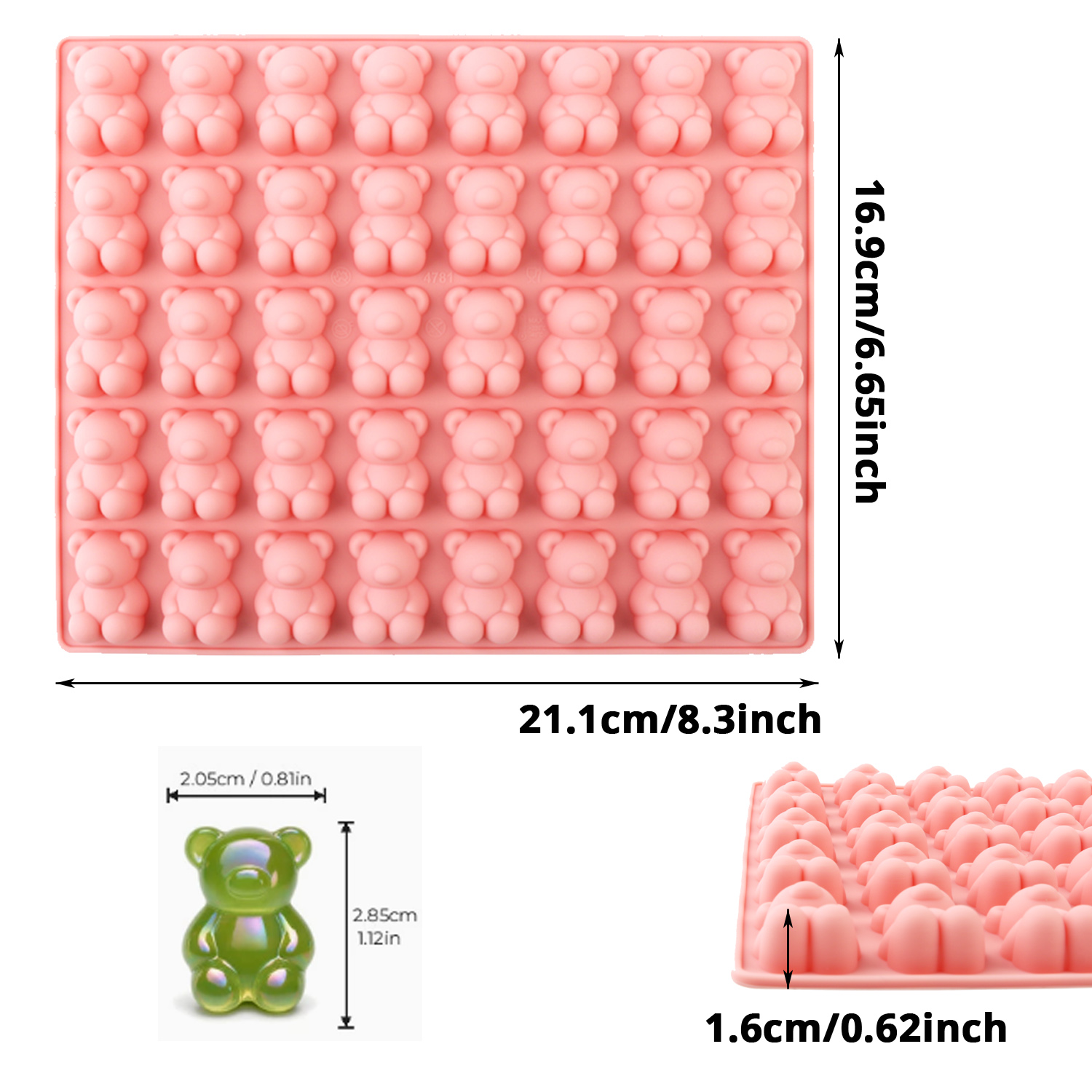 40-Cavity Bear-Shaped Silicone - 3D Printing Model Free ulasan dan harga