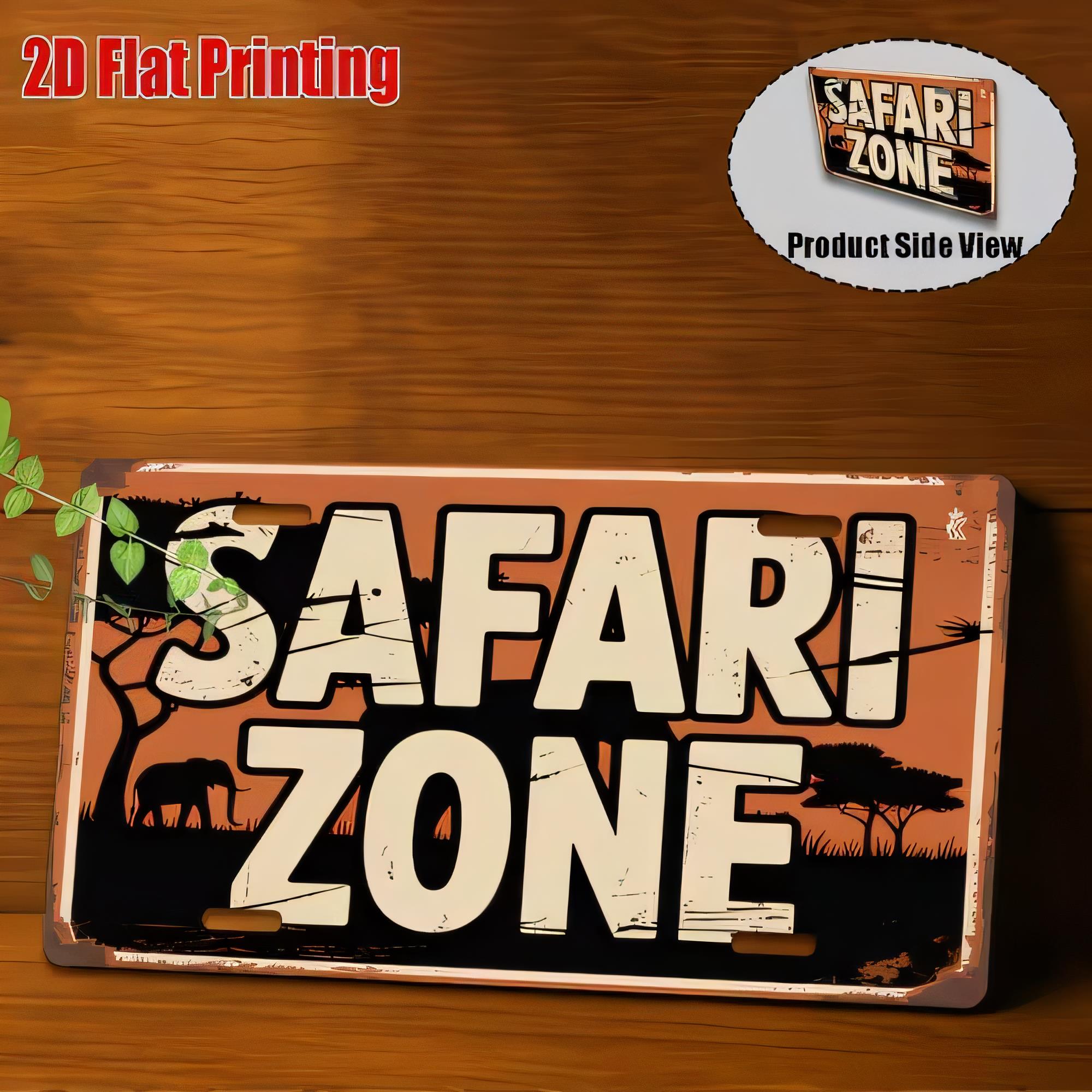 Tin Sign Safari Zone 3D Flat P - 3D Printing Zone ulasan dan harga