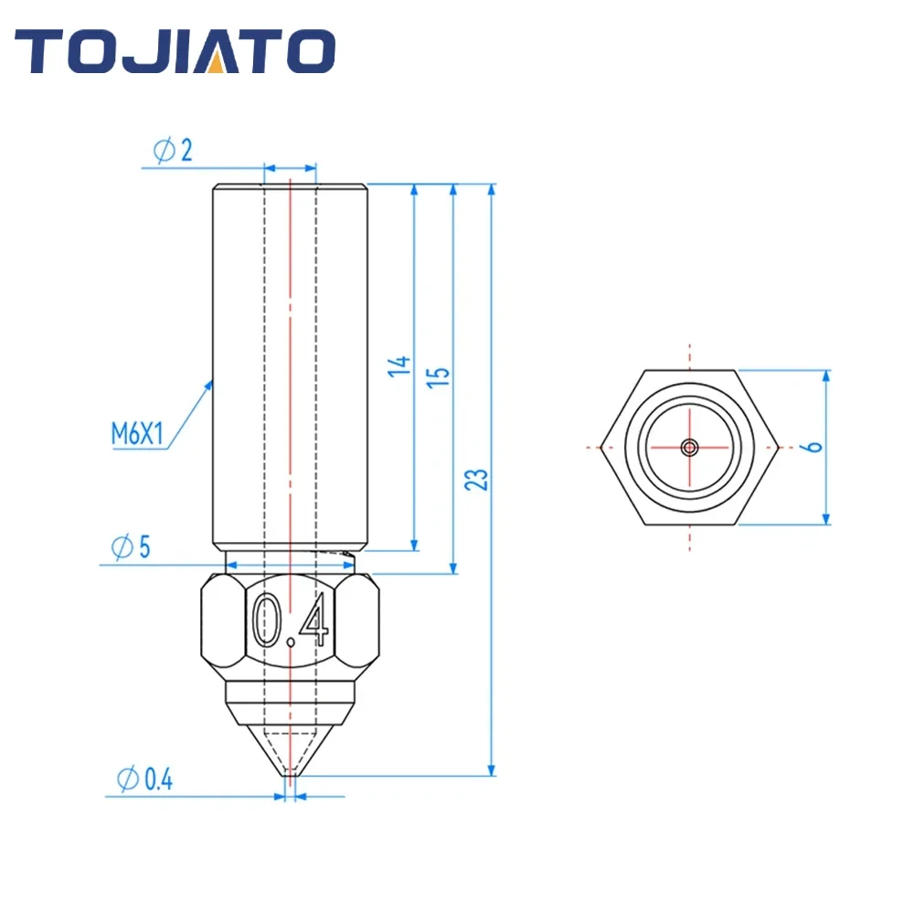 High-speed Volcano Nozzle Bras - Nozzle 0.4Mm Hardened ulasan dan harga